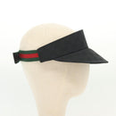 GUCCI GG Canvas Web Sherry Line Sun Visor S Black Red Green Auth yk19412-4