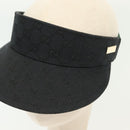 GUCCI GG Canvas Web Sherry Line Sun Visor S Black Red Green Auth yk19412-7