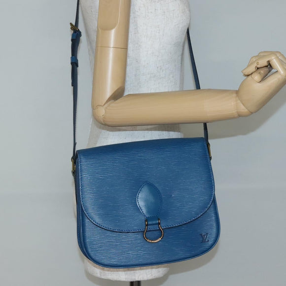 LOUIS VUITTON Epi Saint Cloud GM Shoulder Bag Toledo Blue M52195 LV Auth yk19414