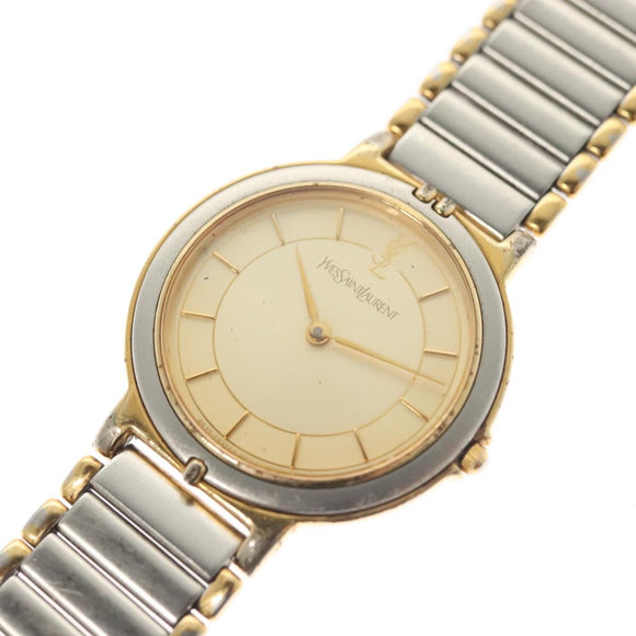 SAINT LAURENT Watches metal Silver Auth yk19419