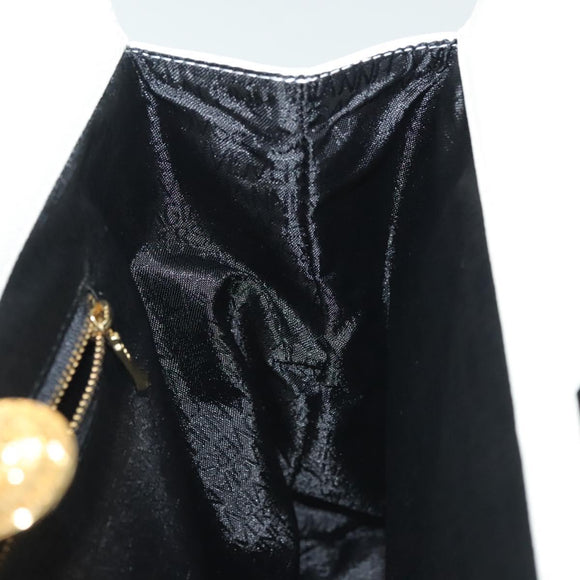 Gianni Versace Shoulder Bag Leather White Gold Auth yk19420