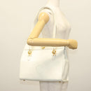 Gianni Versace Shoulder Bag Leather White Gold Auth yk19420-21