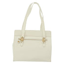 Gianni Versace Shoulder Bag Leather White Gold Auth yk19420-2