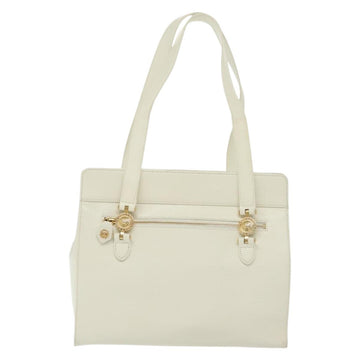 Gianni Versace Shoulder Bag Leather White Gold Auth yk19420 - 0