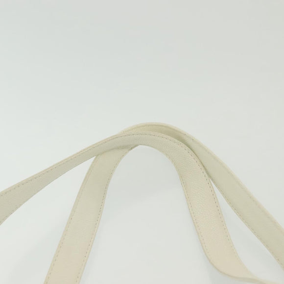 Gianni Versace Shoulder Bag Leather White Gold Auth yk19420