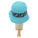 FENDI Zucca Canvas Hat Cotton Blue Auth yk19421M-2