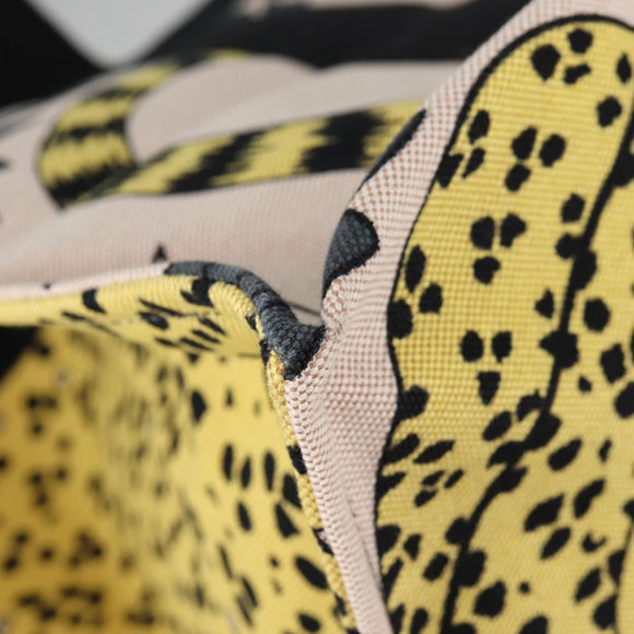 HERMES Animal Pattern Cabasado Plage Boston Bag Tower Ash Beige Auth yk19423V