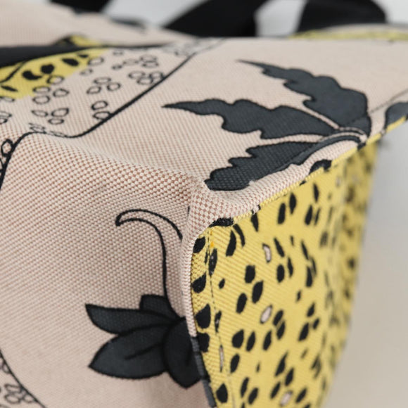 HERMES Animal Pattern Cabasado Plage Boston Bag Tower Ash Beige Auth yk19423V