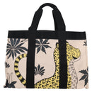 HERMES Animal Pattern Cabasado Plage Boston Bag Tower Ash Beige Auth yk19423V-2