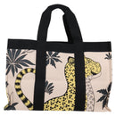 HERMES Animal Pattern Cabasado Plage Boston Bag Tower Ash Beige Auth yk19423V-3
