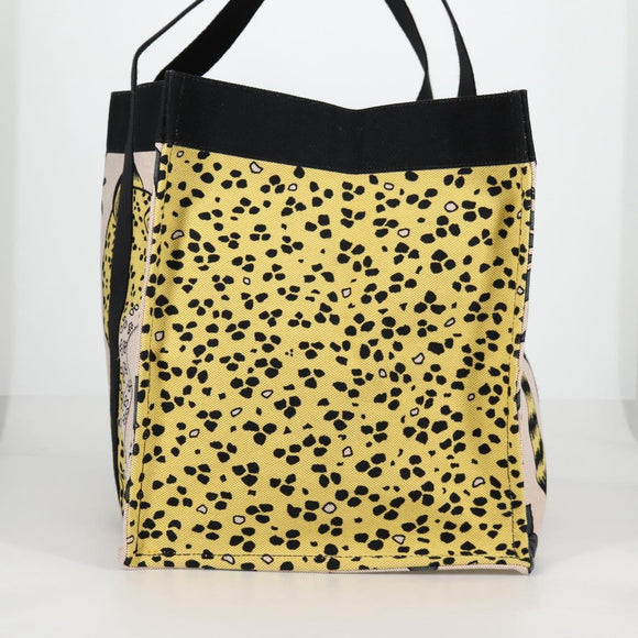 HERMES Animal Pattern Cabasado Plage Boston Bag Tower Ash Beige Auth yk19423V