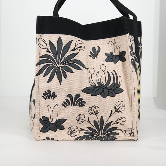 HERMES Animal Pattern Cabasado Plage Boston Bag Tower Ash Beige Auth yk19423V