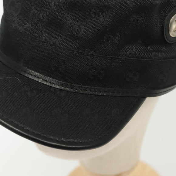 GUCCI GG Canvas Cap L Black Auth yk19424