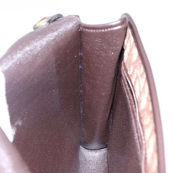 Christian Dior Trotter Canvas Shoulder Bag Brown Gold Auth yk19433