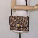 Christian Dior Trotter Canvas Shoulder Bag Brown Gold Auth yk19433-22