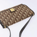 Christian Dior Trotter Canvas Shoulder Bag Brown Gold Auth yk19433-6