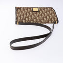 Christian Dior Trotter Canvas Shoulder Bag Brown Gold Auth yk19433-7