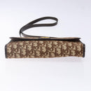 Christian Dior Trotter Canvas Shoulder Bag Brown Gold Auth yk19433-5