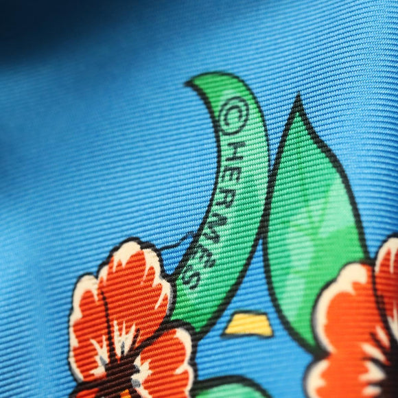 HERMES Carre 90 Scarf ""Jungle Love"" Silk Blue Auth yk19443