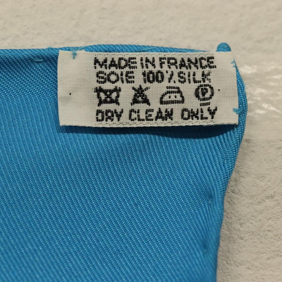 HERMES Carre 90 Scarf ""Jungle Love"" Silk Blue Auth yk19443