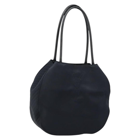 SAINT LAURENT Shoulder Bag Nylon Black Gold Auth yk19451