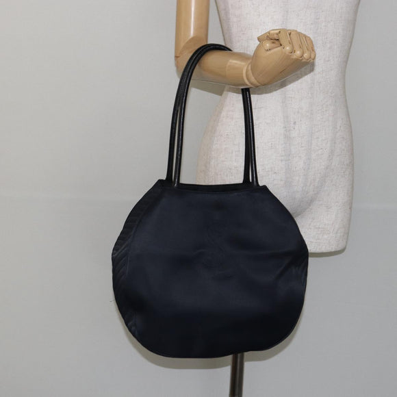 SAINT LAURENT Shoulder Bag Nylon Black Gold Auth yk19451