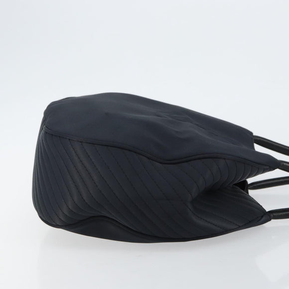 SAINT LAURENT Shoulder Bag Nylon Black Gold Auth yk19451