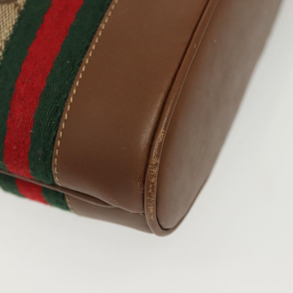 GUCCI GG Canvas Web Sherry Line Shoulder Bag Beige 2058 001 5000 Auth yk19452