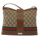 GUCCI GG Canvas Web Sherry Line Shoulder Bag Beige 2058 001 5000 Auth yk19452-2