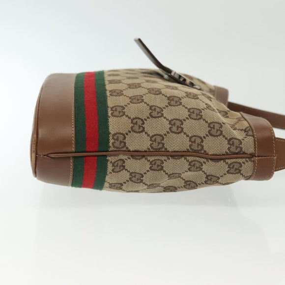 GUCCI GG Canvas Web Sherry Line Shoulder Bag Beige 2058 001 5000 Auth yk19452