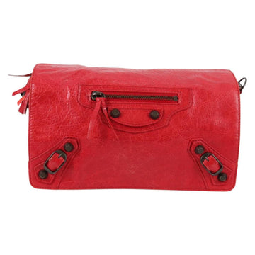 BALENCIAGA Anjo Classic Tool Shoulder Bag Leather Red 327101 Auth yk19453V - 0