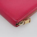 SAINT LAURENT Long Wallet Leather Pink Gold Auth yk19456-10