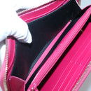 SAINT LAURENT Long Wallet Leather Pink Gold Auth yk19456-18