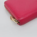 SAINT LAURENT Long Wallet Leather Pink Gold Auth yk19456-9