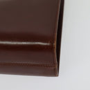 Salvatore Ferragamo Chain Gancini Shoulder Bag Leather Brown Gold Auth yk19457-14