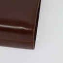 Salvatore Ferragamo Chain Gancini Shoulder Bag Leather Brown Gold Auth yk19457-16