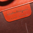 Salvatore Ferragamo Chain Gancini Shoulder Bag Leather Brown Gold Auth yk19457-11