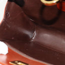 Salvatore Ferragamo Chain Gancini Shoulder Bag Leather Brown Gold Auth yk19457-19