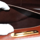 Salvatore Ferragamo Chain Gancini Shoulder Bag Leather Brown Gold Auth yk19457-20