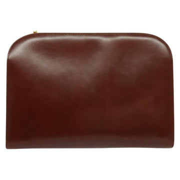 Salvatore Ferragamo Chain Gancini Shoulder Bag Leather Brown Gold Auth yk19457 - 0