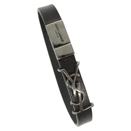 SAINT LAURENT Cassandra Bracelet metal Black Auth yk19459