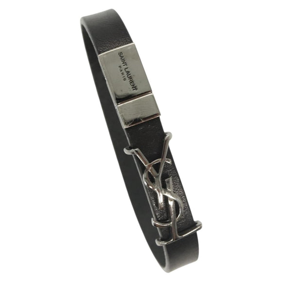 SAINT LAURENT Cassandra Bracelet metal Black Auth yk19459