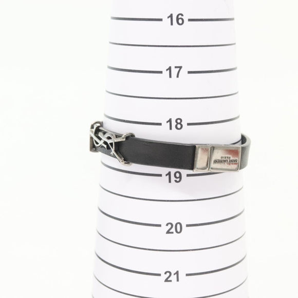 SAINT LAURENT Cassandra Bracelet metal Black Auth yk19459