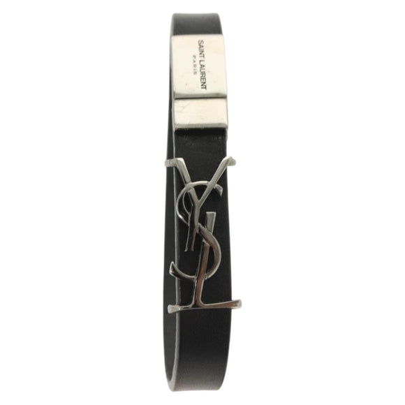 SAINT LAURENT Cassandra Bracelet metal Black Auth yk19459