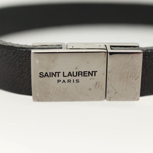 SAINT LAURENT Cassandra Bracelet metal Black Auth yk19459