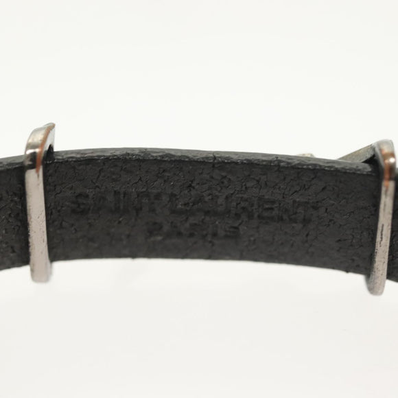 SAINT LAURENT Cassandra Bracelet metal Black Auth yk19459