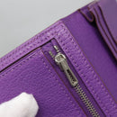 HERMES Bean Soufflé Wallet Shave Purple Auth yk19464V-17