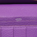 HERMES Bean Soufflé Wallet Shave Purple Auth yk19464V-18