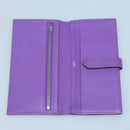 HERMES Bean Soufflé Wallet Shave Purple Auth yk19464V-9