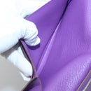 HERMES Bean Soufflé Wallet Shave Purple Auth yk19464V-20